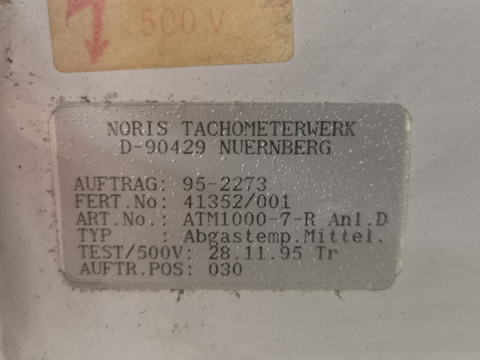 Digital NORIMOS1000 NORIS TACHOMETERWERK NUERNBERG NORIMOS 1000 DIGITAL MONITORING SYSTEM 5