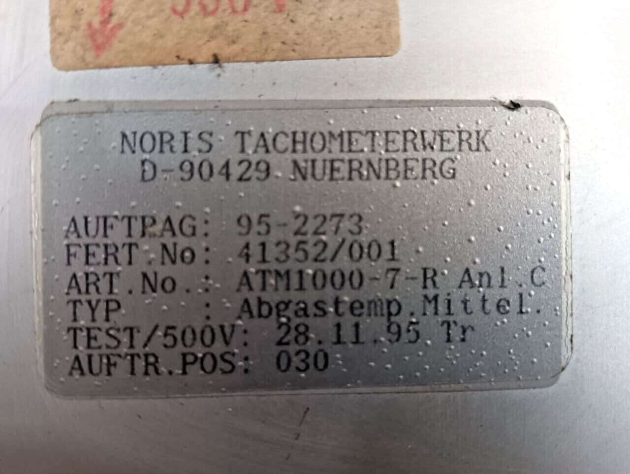 Digital NORIMOS1000 NORIS TACHOMETERWERK NUERNBERG NORIMOS 1000 DIGITAL MONITORING SYSTEM 6