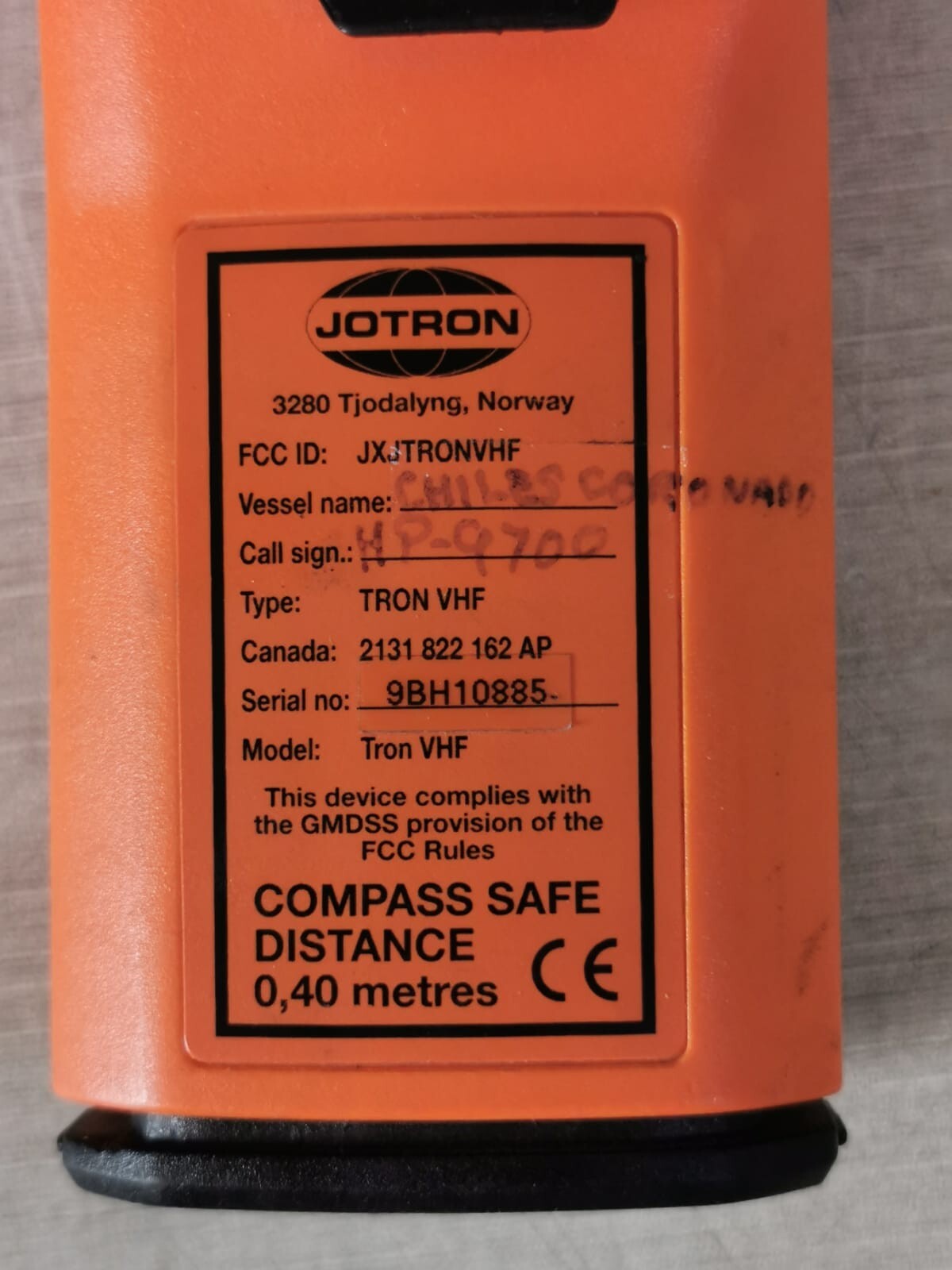 JOTRON TRON-93080 JOTRON Tron VHF GMDSS Maritime VHF Radio Phone with Tron 93080 Charging Station 5