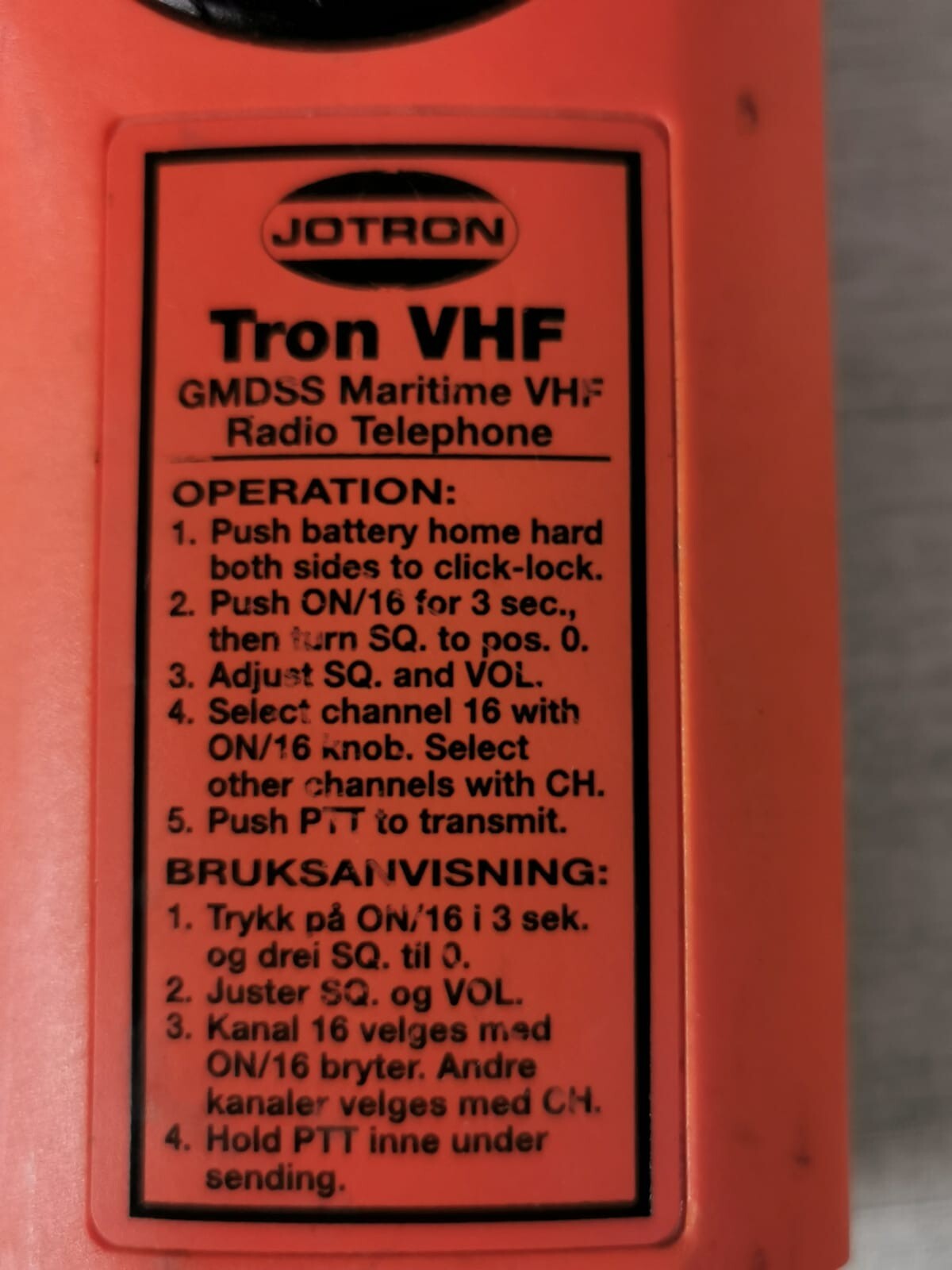 JOTRON TRON-93080 JOTRON Tron VHF GMDSS Maritime VHF Radio Phone with Tron 93080 Charging Station 7