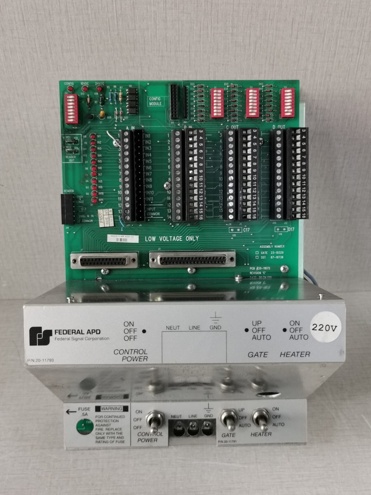 FEDERAL APD 20-11793 CONTROLLER + 20-11875 REV.E GATE POWER BOARD