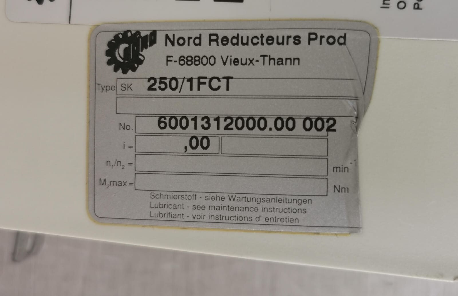 NORD 78002500/201183 NORD NORDAC VECTOR MC SK 250/1 FCT 78002500/201183 FREQ. CONVERTER 9