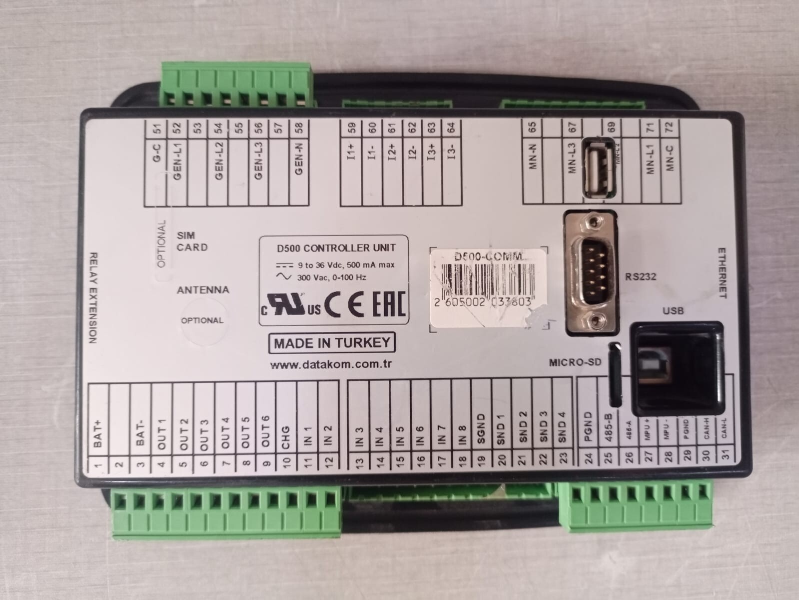 DATAKOM D-500 DATAKOM D-500 ADVANCED GENSET CONTROLLER 8