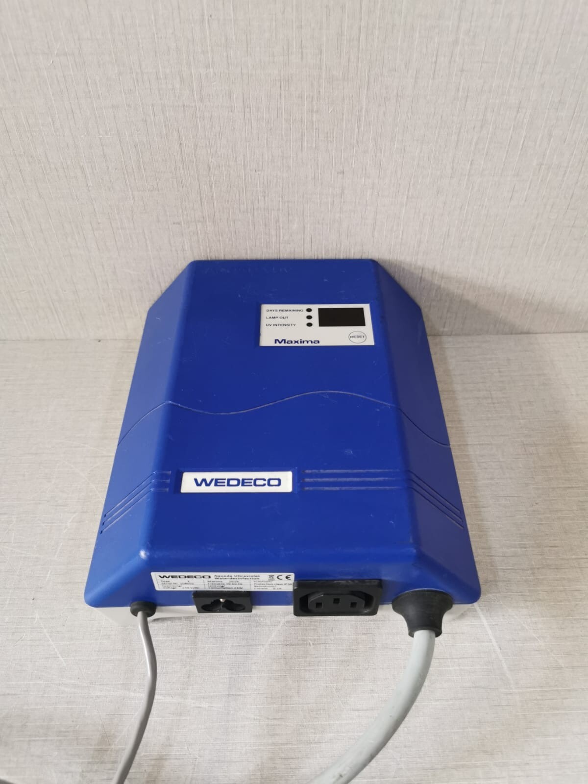WEDECO WEDECO 1 MAXIMA 2019 WEDECO 1 MAXIMA 2019 AQUADA ULTRAVIOLET WATERDISINFECTION 230VAC 50/60Hz 24W 6