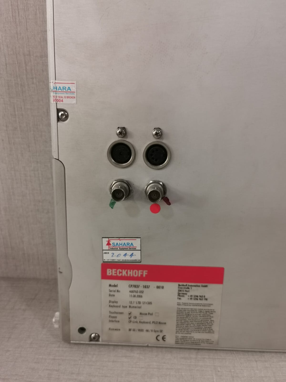 Beckhoff CP7037-1037-0010 BECKHOFF CP7037-1037-0010 OPERATOR INTERFACE TOUCHSCREEN 9