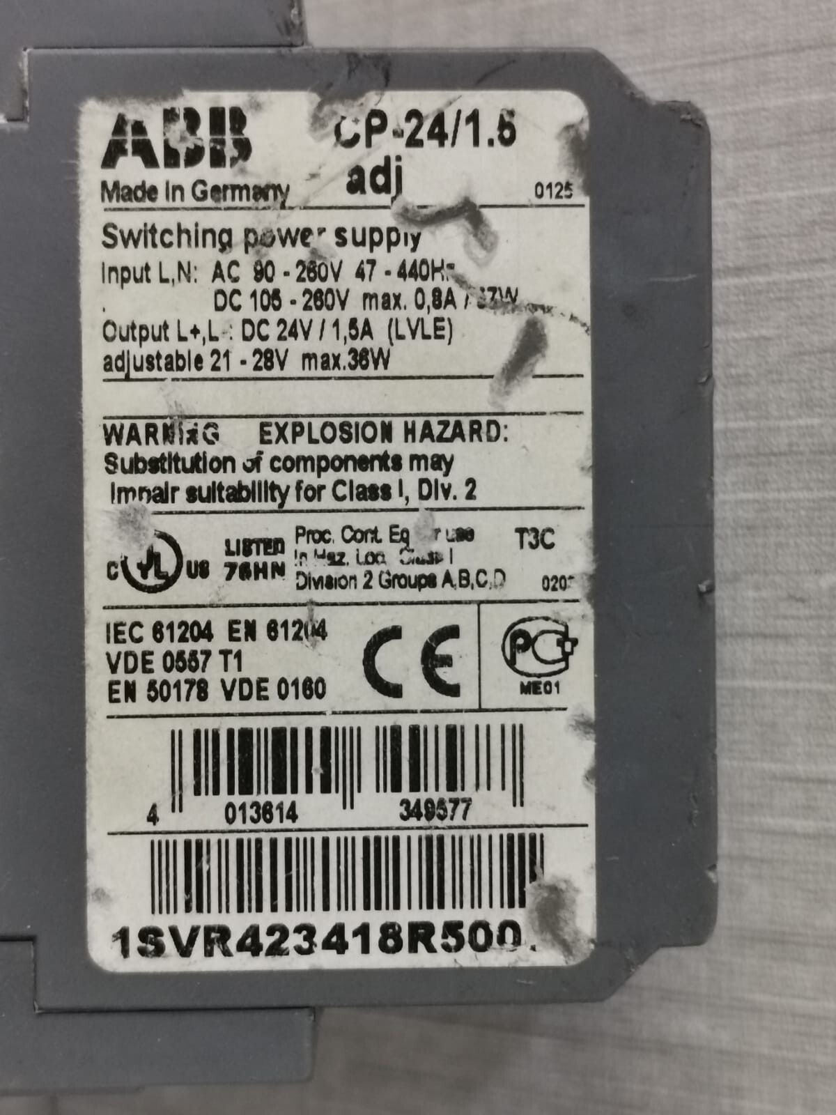 ABB CP-24/1.5 ABB CP-24/1.5 ADJ Switching Power Supply 3