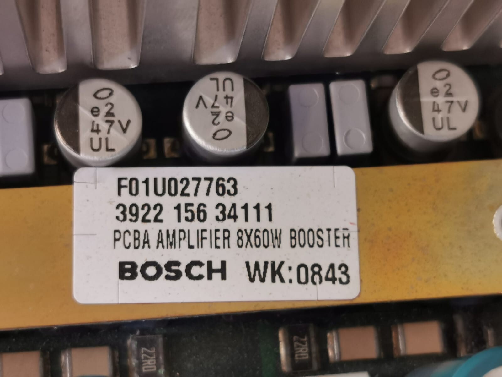 Bosch F01U027763 BOSCH F01U027763 PCBA Amplifier 8x60W Booster Mother Board 2