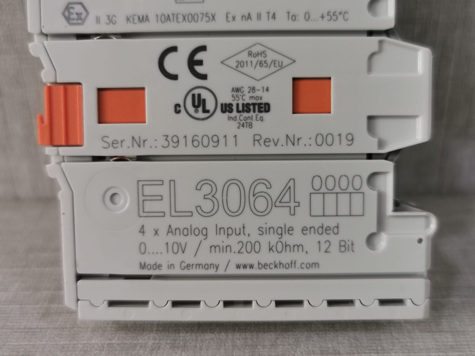Beckhoff EL3064 BECKHOFF EL3064 4XANALOG INPUT,SINGLE ENDED 2