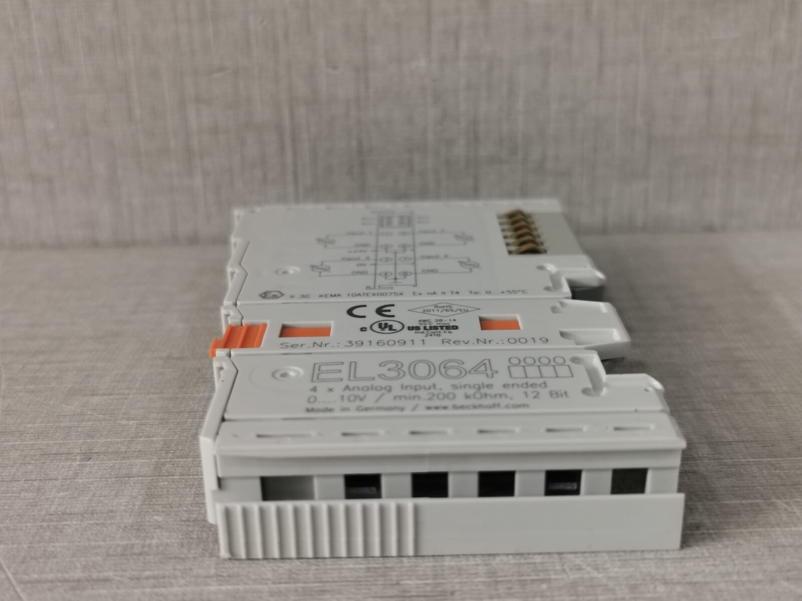 Beckhoff EL3064 BECKHOFF EL3064 4XANALOG INPUT,SINGLE ENDED 6