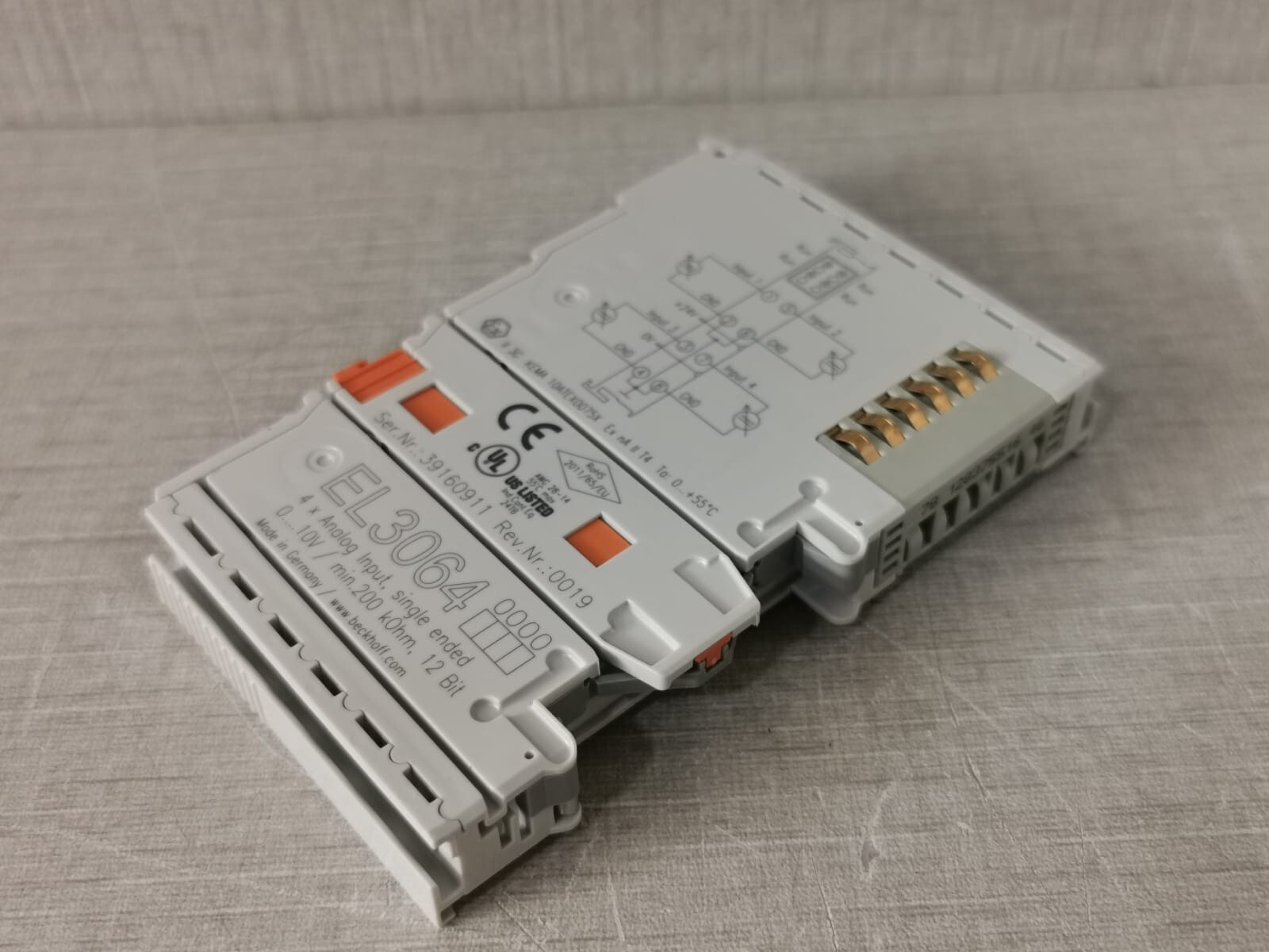 Beckhoff EL3064 BECKHOFF EL3064 4XANALOG INPUT,SINGLE ENDED 9