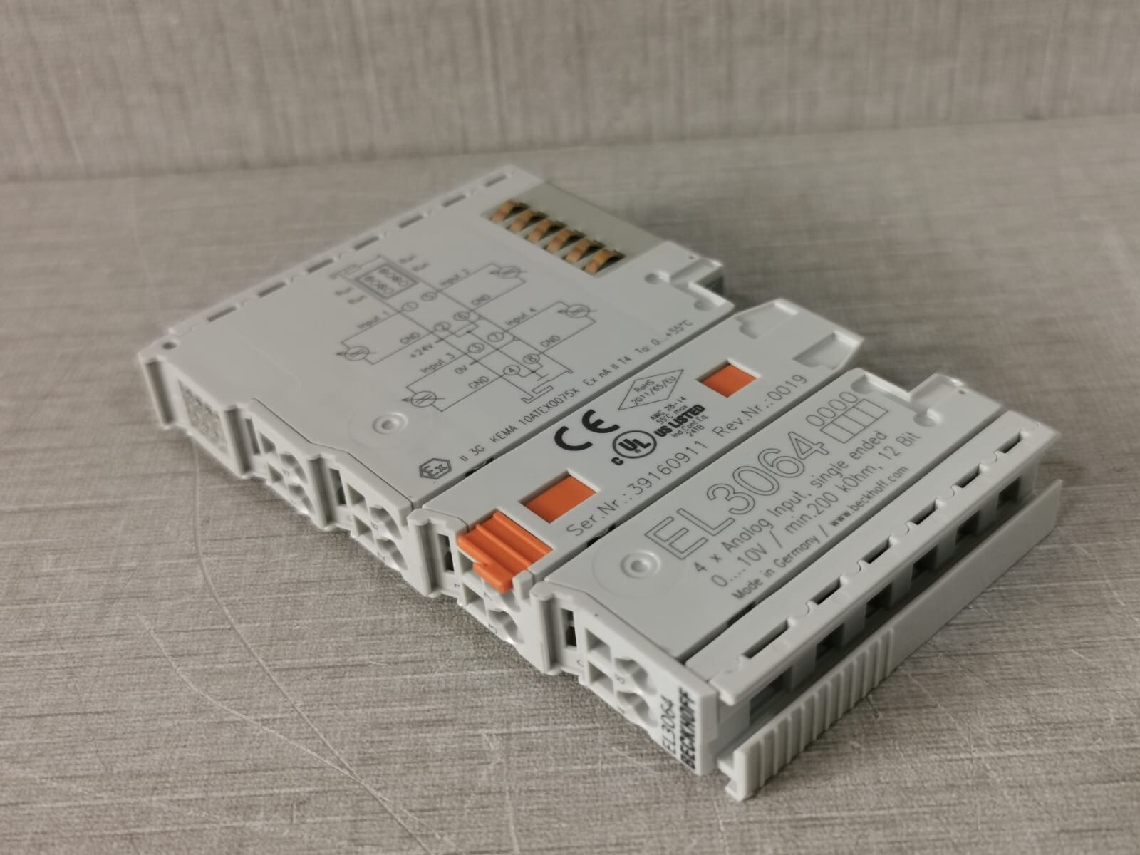 Beckhoff EL3064 BECKHOFF EL3064 4XANALOG INPUT,SINGLE ENDED 10