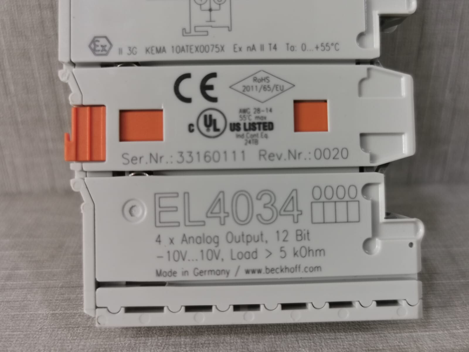 BECKOFF EL4034 BECKOFF EL4034 4XANALOG OUTPUT,12 BIT 2