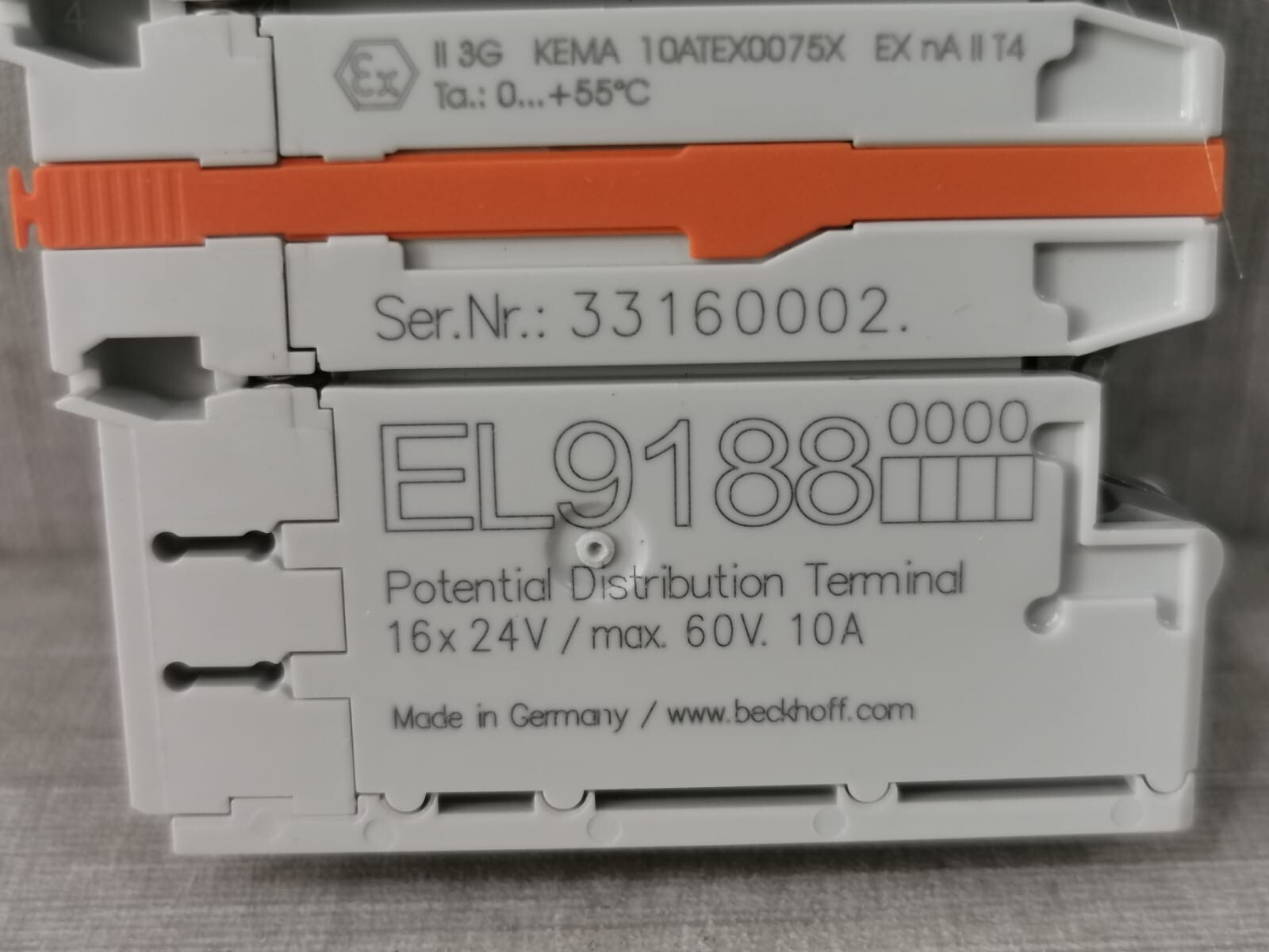 Beckhoff EL9188 BECKHOFF EL9188 POTENTIAL DISTRIBUTION TERMINAL 2