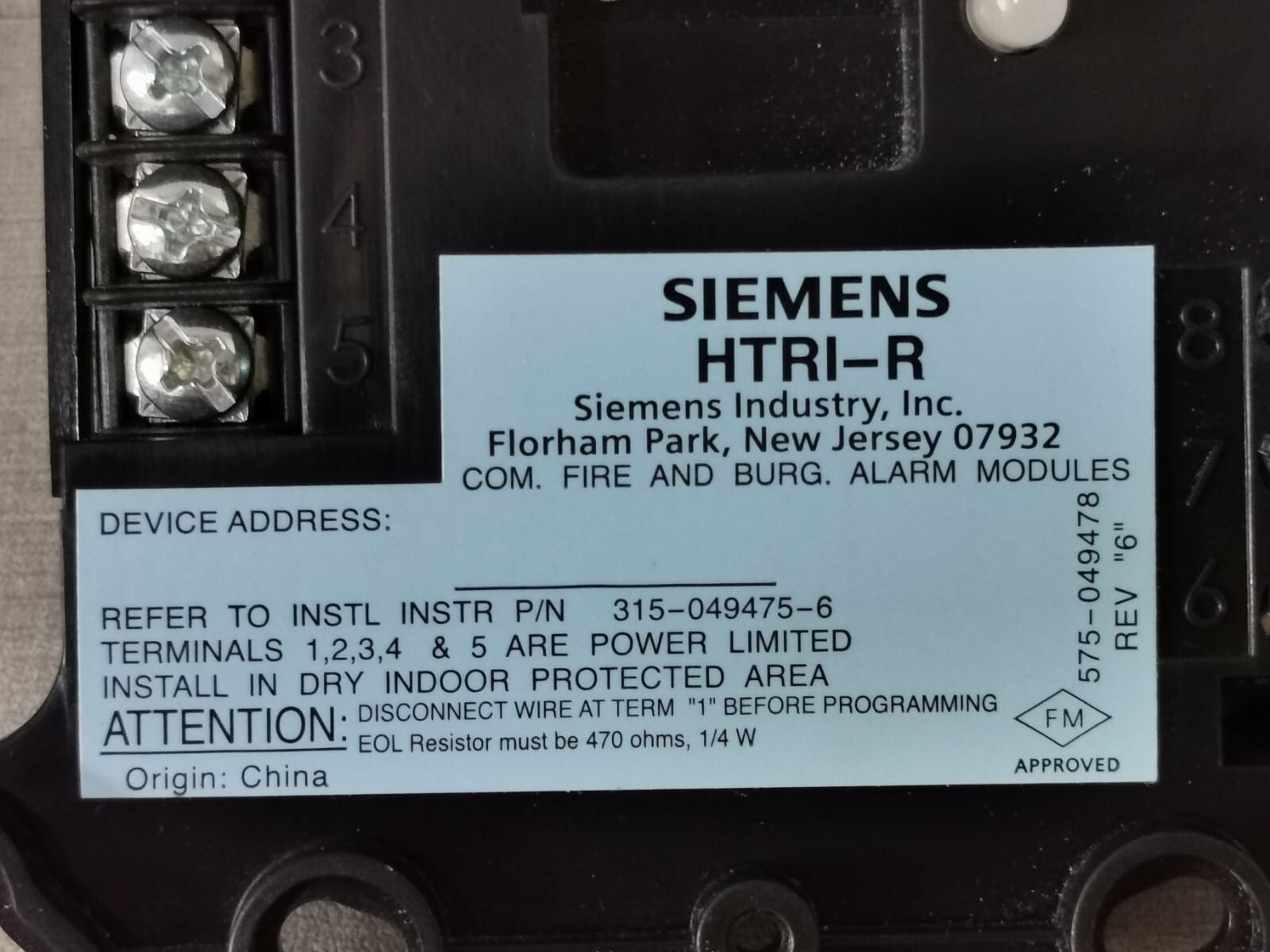 Siemens 500-033300 SIEMENS HTRI-R 500-033300 INTEL INTERFACE MODULE WITH RELAY 3