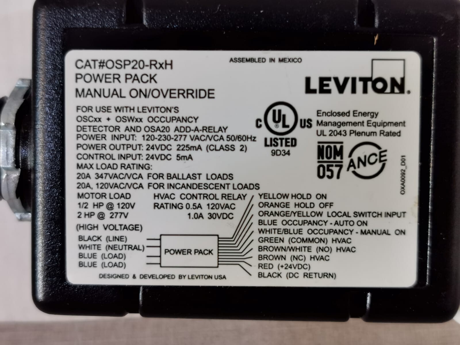 Leviton OSP20-RDH Leviton OSP20-RDH Sensor Power Pack (Black) - INCOMPLETE 3