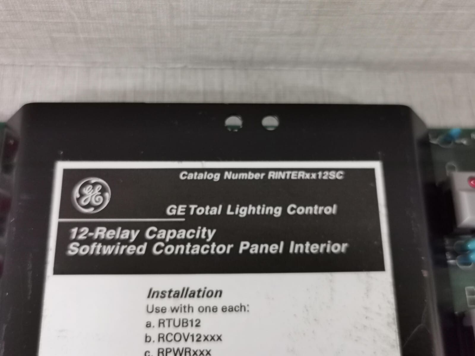GE RINTERXX12SC GE TOTAL LIGHTING CONTROL 12-RELAY CAPACITY SOFTWIRED CONTACTOR RINTERxx12SC 3
