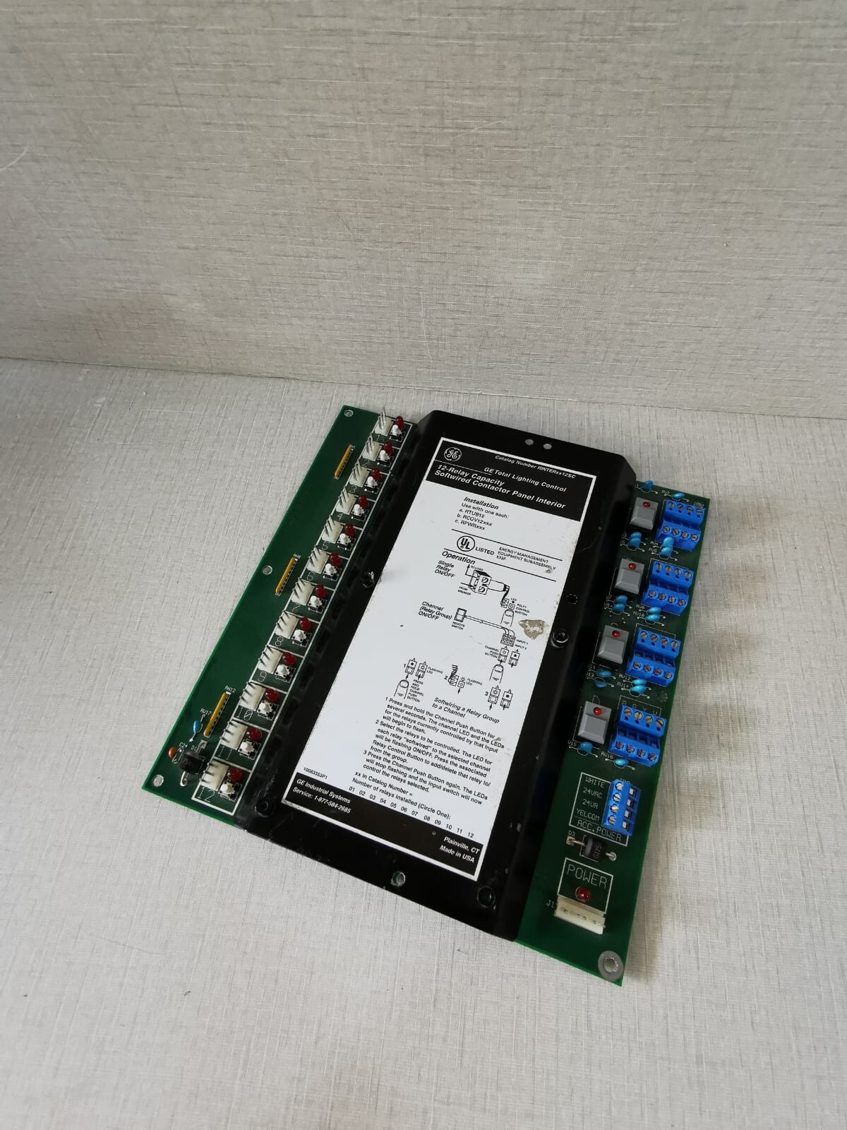 GE RINTERXX12SC GE TOTAL LIGHTING CONTROL 12-RELAY CAPACITY SOFTWIRED CONTACTOR RINTERxx12SC 5