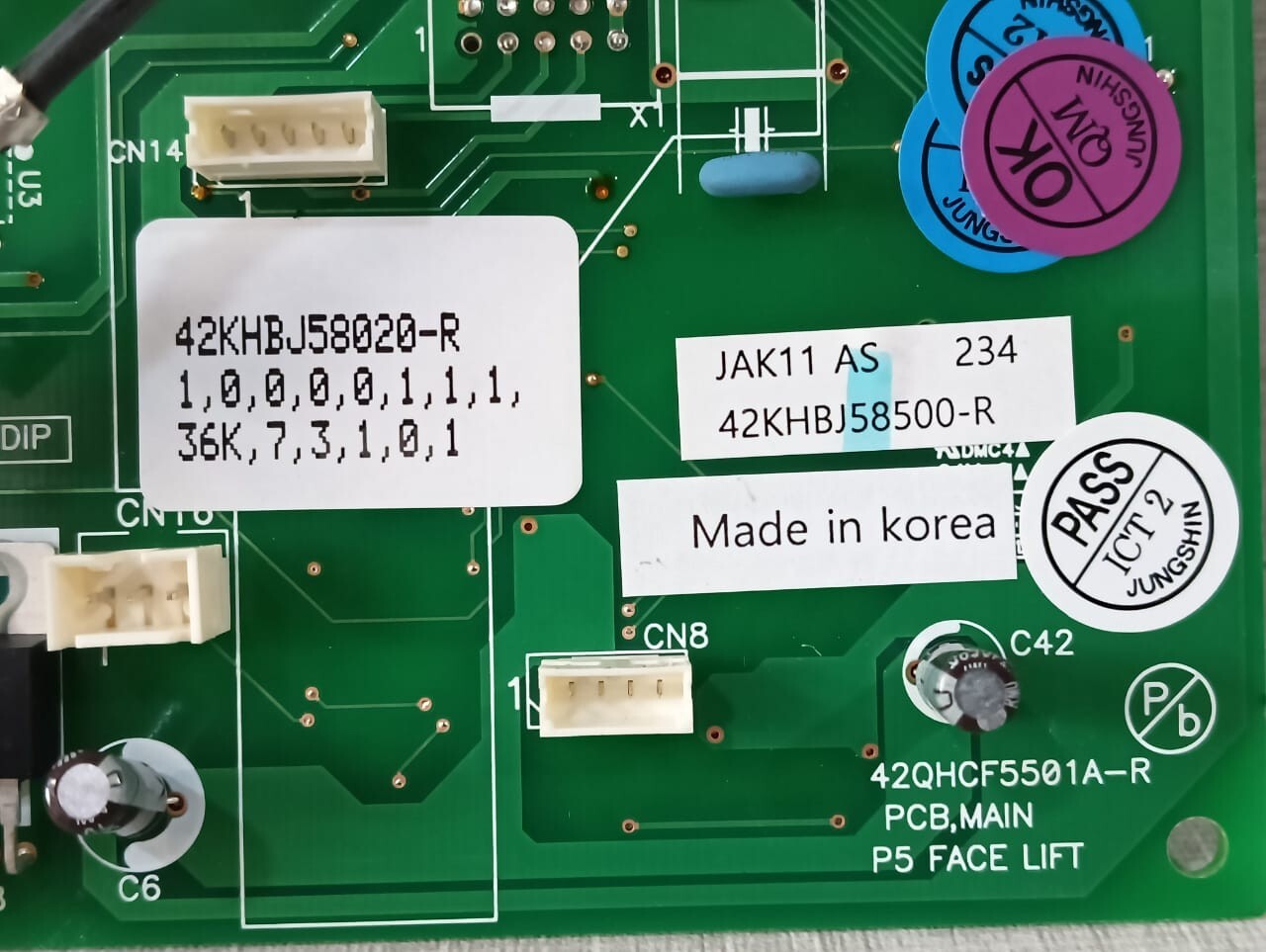 Carrier 42KHBJ58020-R/ 42QHCF5501A-R CARRIER 42KHBJ58020-R/ 42QHCF5501A-R PCB, MAIN P5 FACE LIFT 2