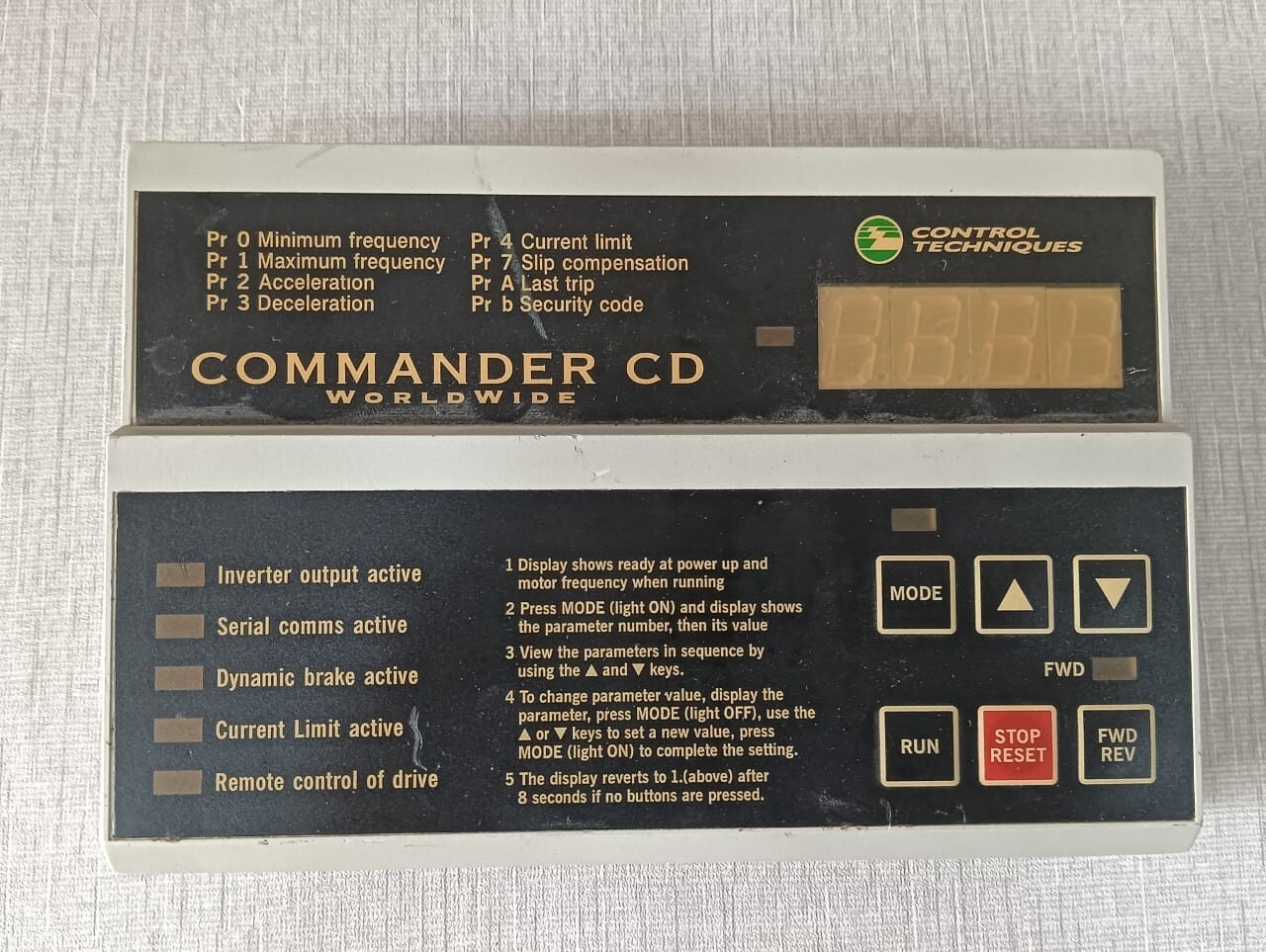 Control Techniques DCN-93400 Control Techniques DCN 93400 Commander CD Interface Display 2