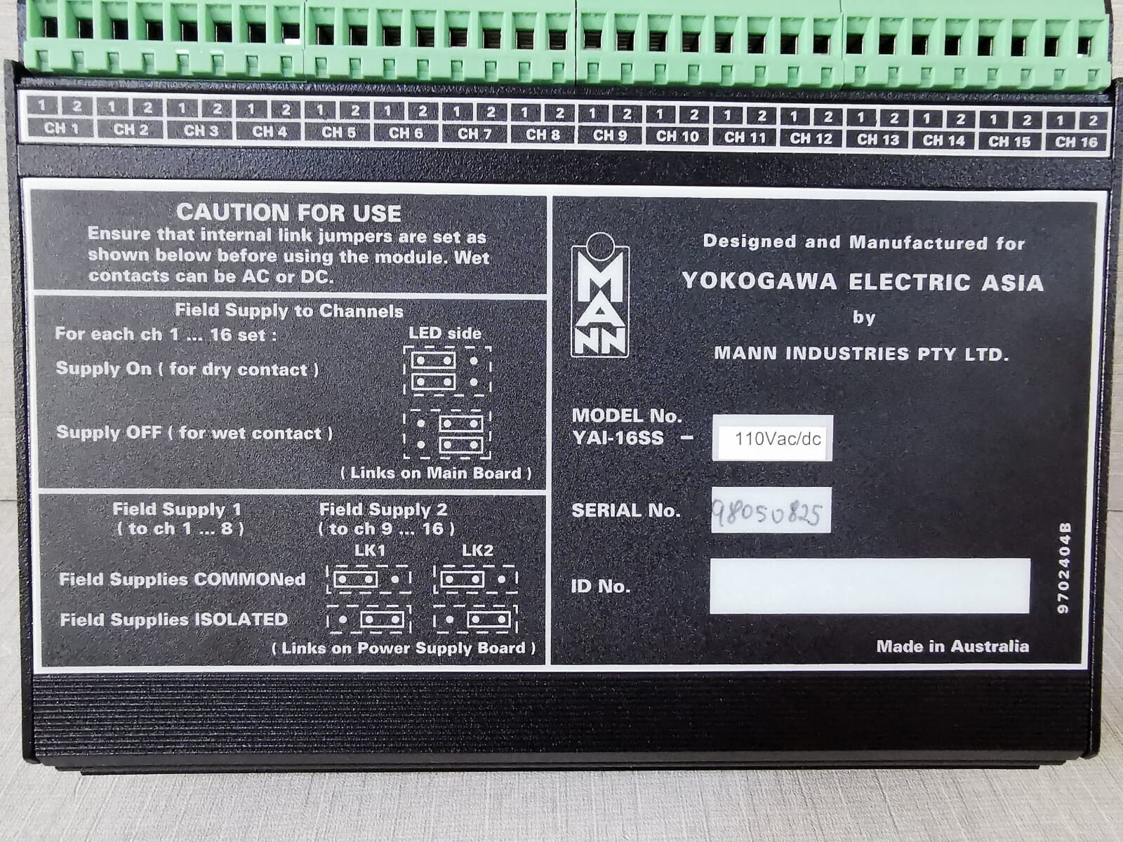 Yokogawa YAI-16SS YOKOGAWA Model No YAI-16SS 110V AC/DC 5