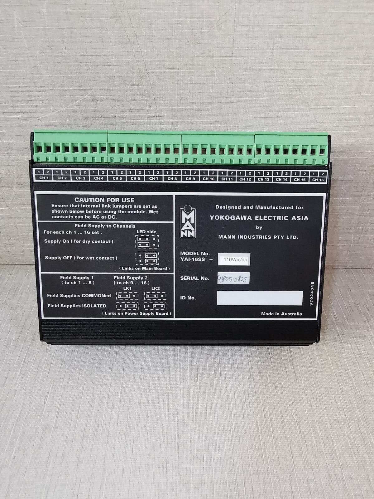 Yokogawa YAI-16SS YOKOGAWA Model No YAI-16SS 110V AC/DC 6