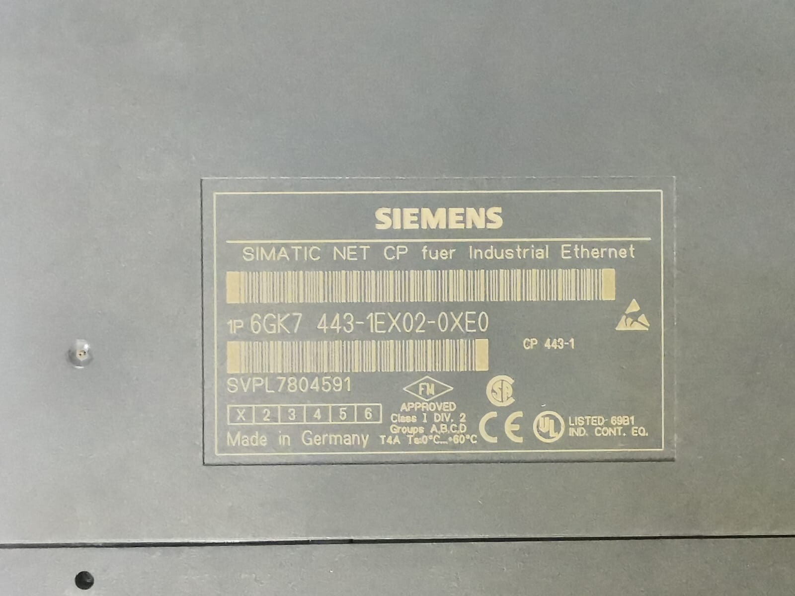 Siemens 6GK 443-1EX02-0XE0 SIEMENS 6GK 443-1EX02-0XE0 SIMATIC NET CP FUER INDUSTRIAL ETHERNET V5.0.0 3