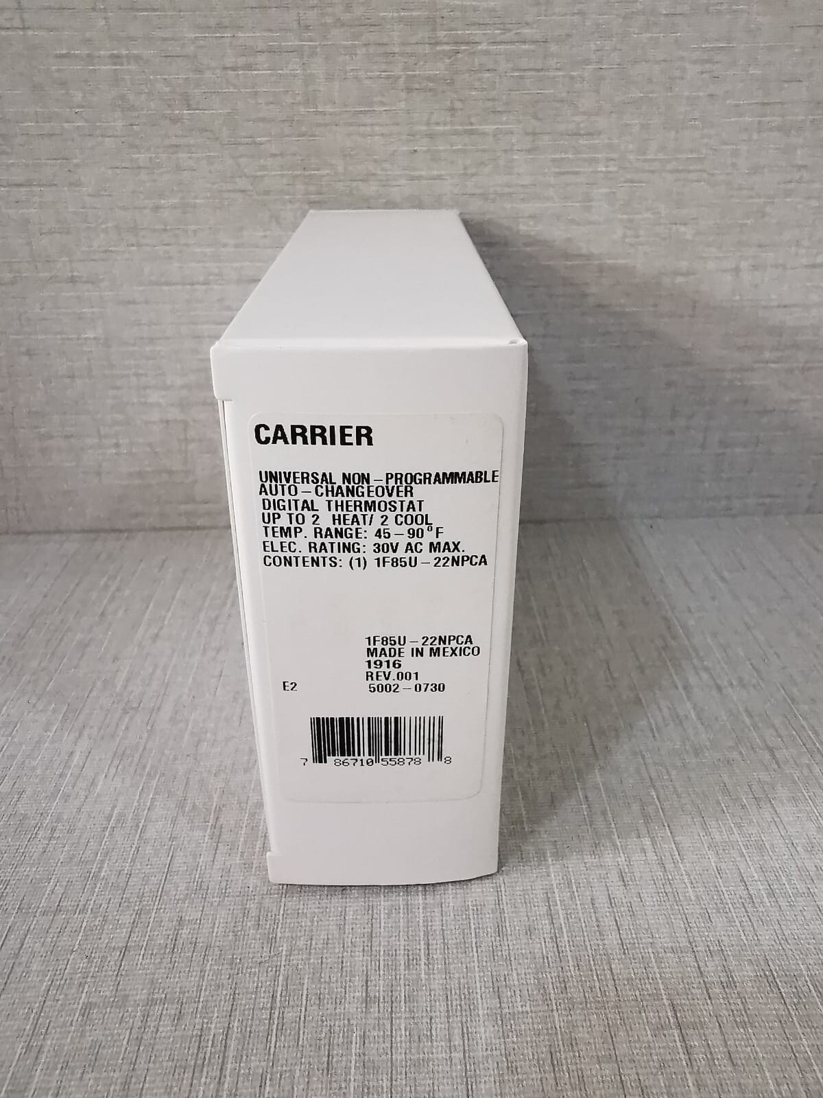 Carrier 1F85U-22NPCA 1F85U-22NP Carrier 1F85U-22NPCA Non-Programmable Digital Thermostat 7