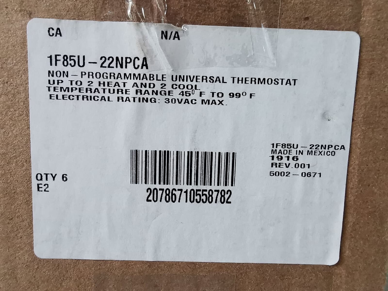 Carrier 1F85U-22NPCA 1F85U-22NP Carrier 1F85U-22NPCA Non-Programmable Digital Thermostat 10
