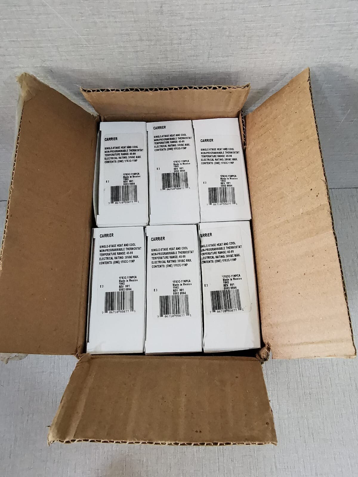 Carrier 1F83C-11NPCA 1F83C-11NP Carrier 1F83C-11NPCA NON-PROGRAMMABLE THERMOSTAT 9