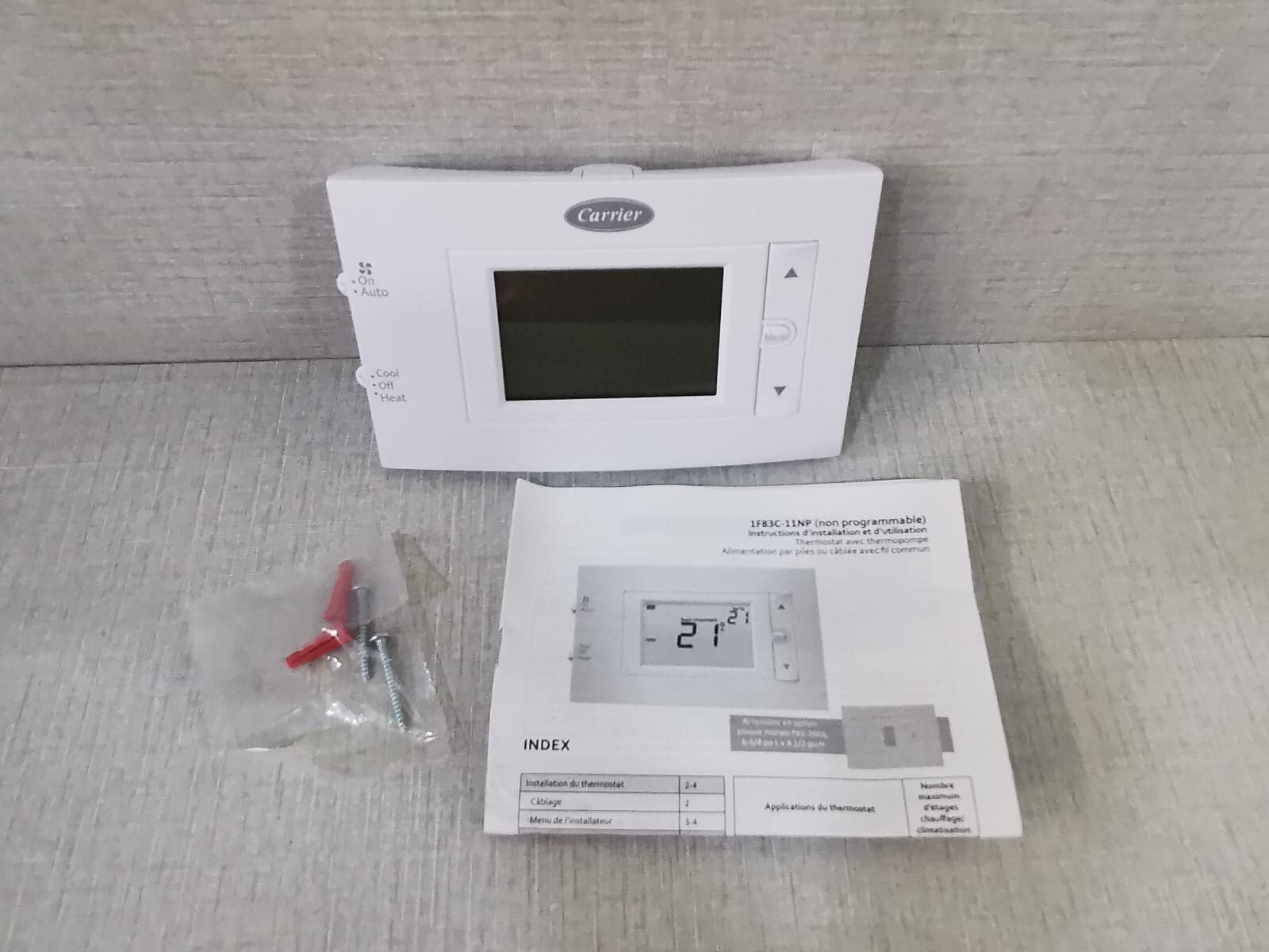 1F83C-11NP Carrier 1F83C-11NPCA NON-PROGRAMMABLE THERMOSTAT
