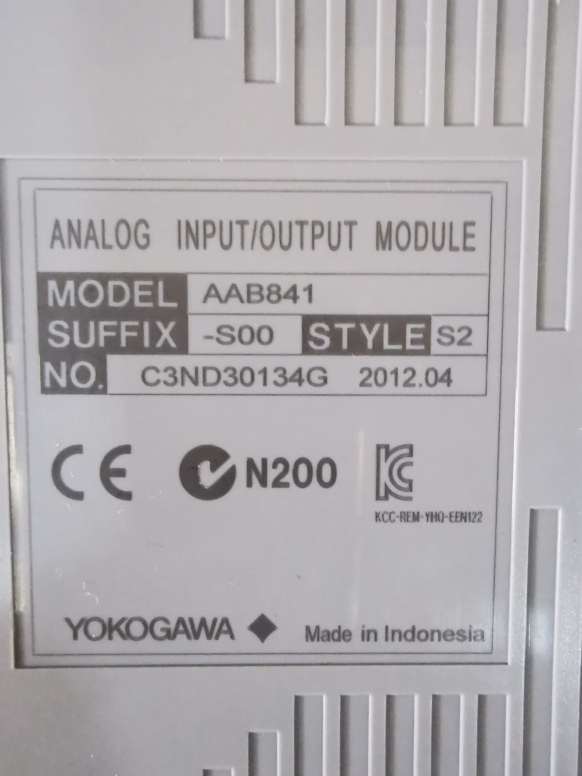 Yokogawa AAB841-S00 YOKOGAWA AAB841-S00 S2 ANALOG INPUT/OUTPUT MODULE 3