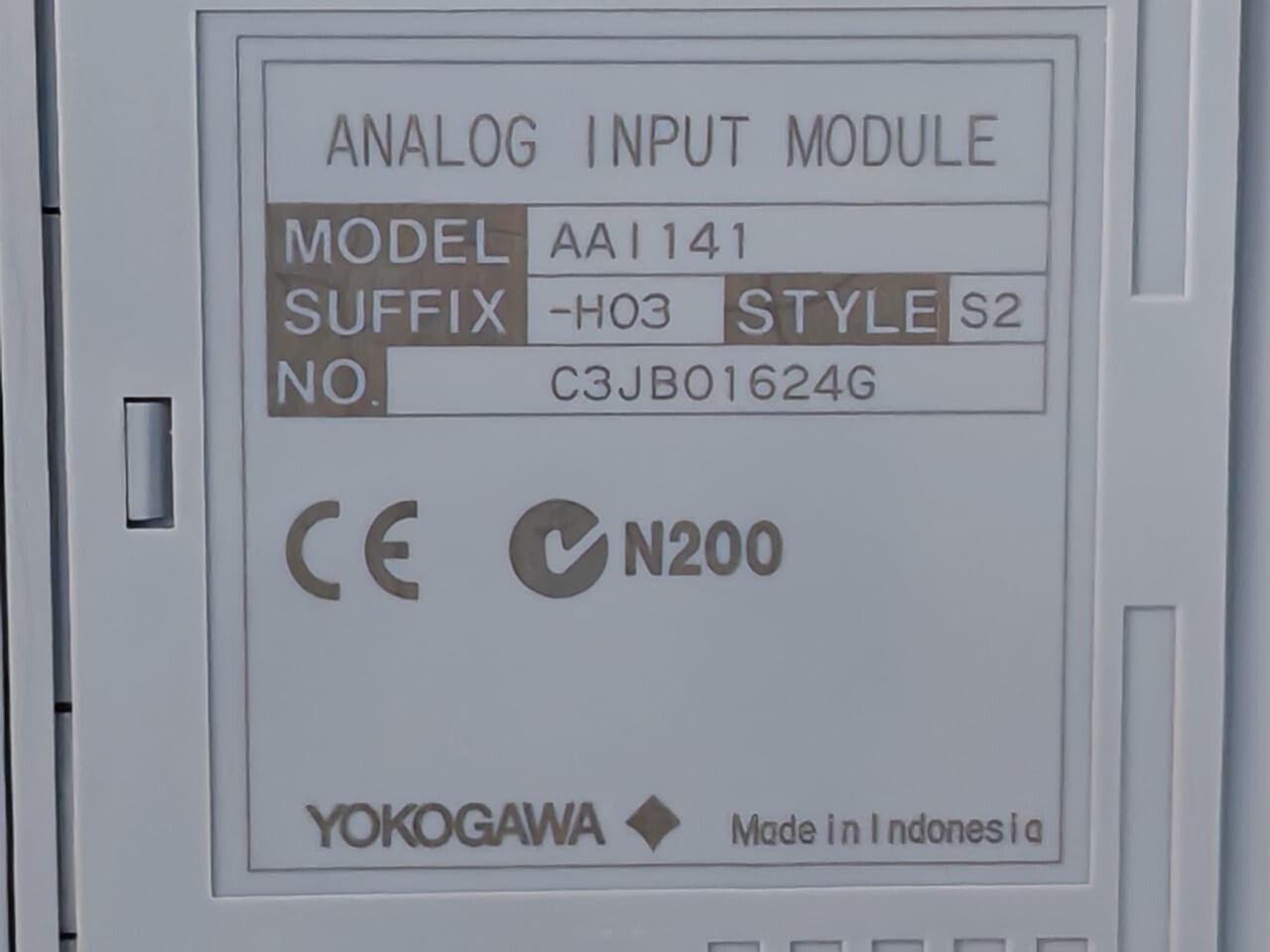 Yokogawa AAI141-H03 AAI141 YOKOGAWA AAI141-H03 STYLE S2 ANALOG INPUT MODULE WITH ATK4A-00 S1 MODULE 3