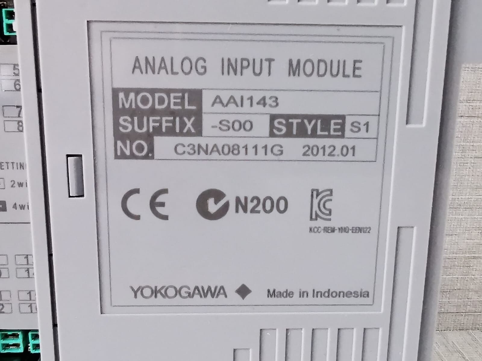 Yokogawa AAI143-S00 S1 YOKOGAWA AAI143-S00 S1 ANALOG INPUT MODULE 6