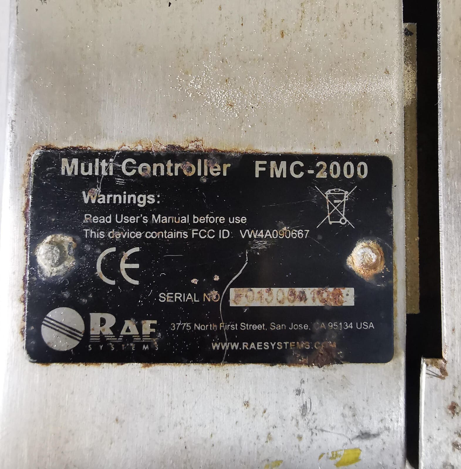 RAE SYSTEMS FMC2000P V3.00 RAE SYSTEMS MESHGUARD FMC2000P V3.00 MULTI CONTROLLER 10