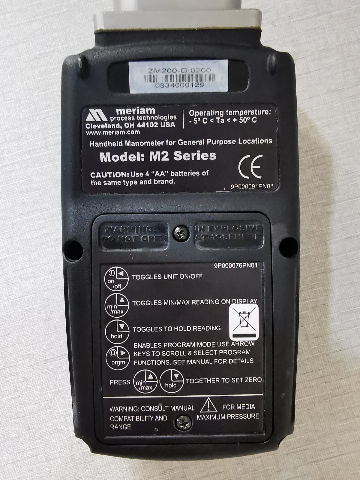 Meriam ZM200-GI0200 Meriam M2 Series ZM200-GI0200 Smart Manometer 9