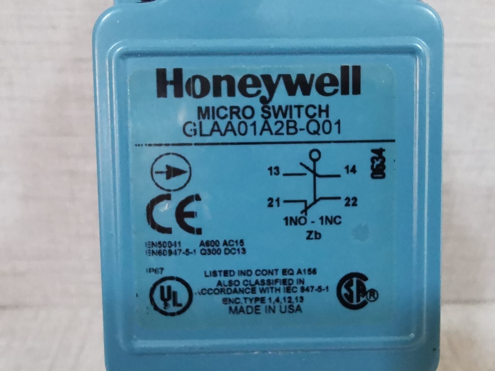 Honeywell GLAA01A2B-Q01 HONEYWELL GLAA01A2B-Q01 MICRO SWITCH 2