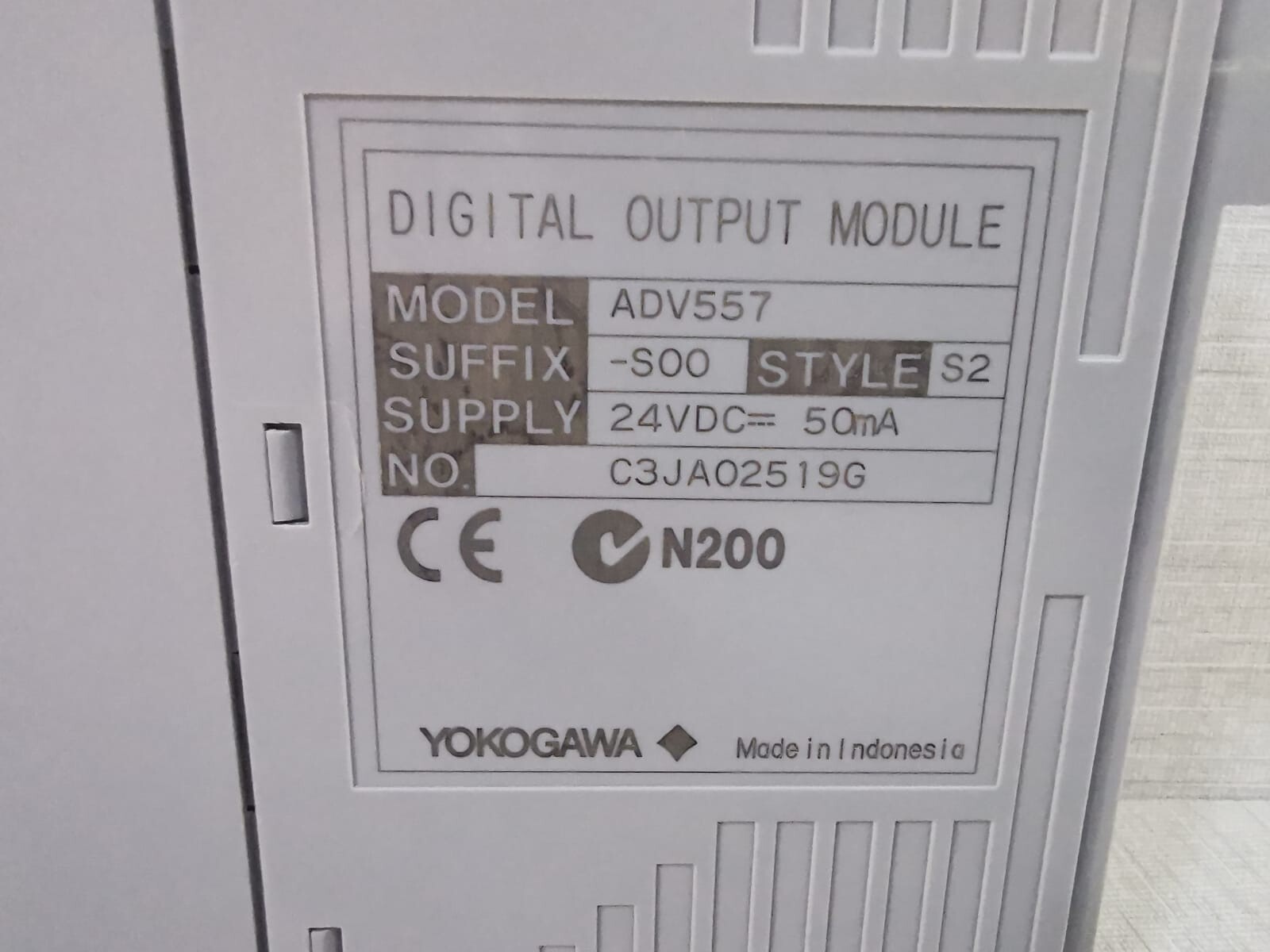 Yokogawa ADV557-S00 S2 YOKOGAWA ADV557-S00 S2 DIGITAL OUTPUT MODULE 24VDC- 50mA 8