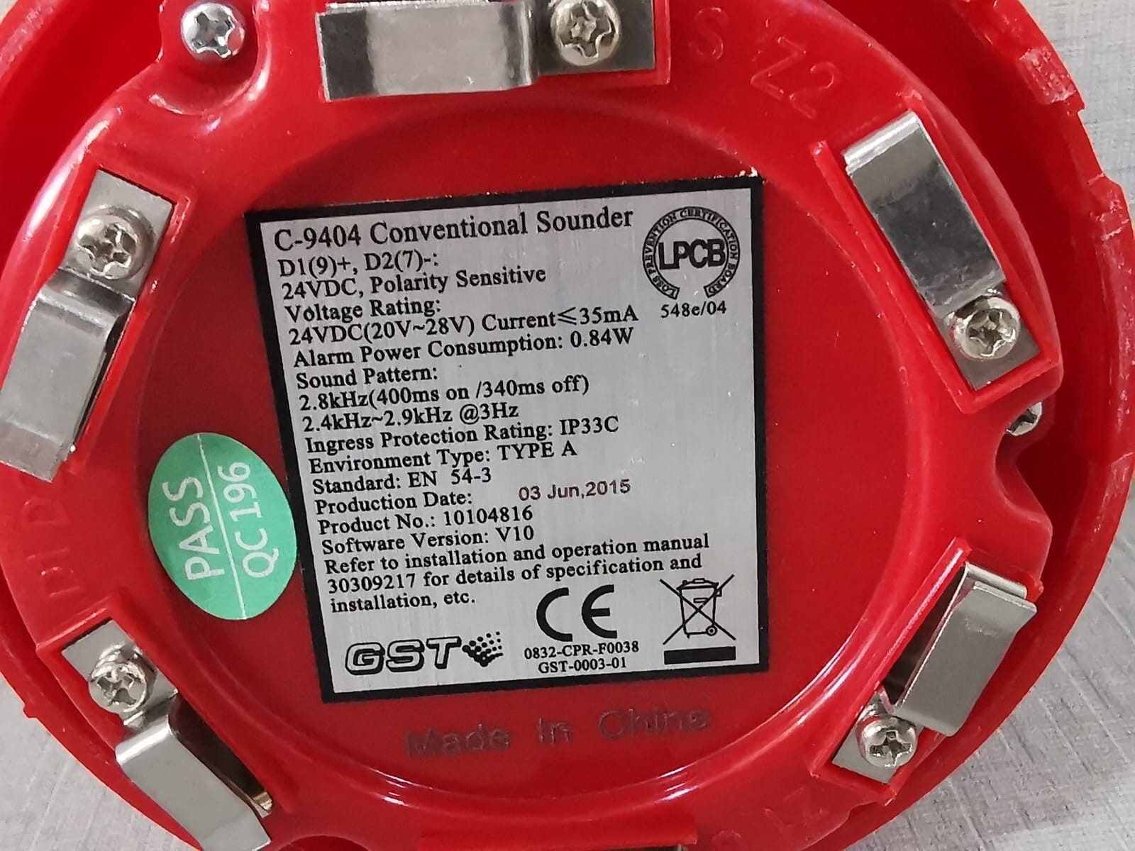 GST C-9404 GST C-9404 Conventional Sounder 2