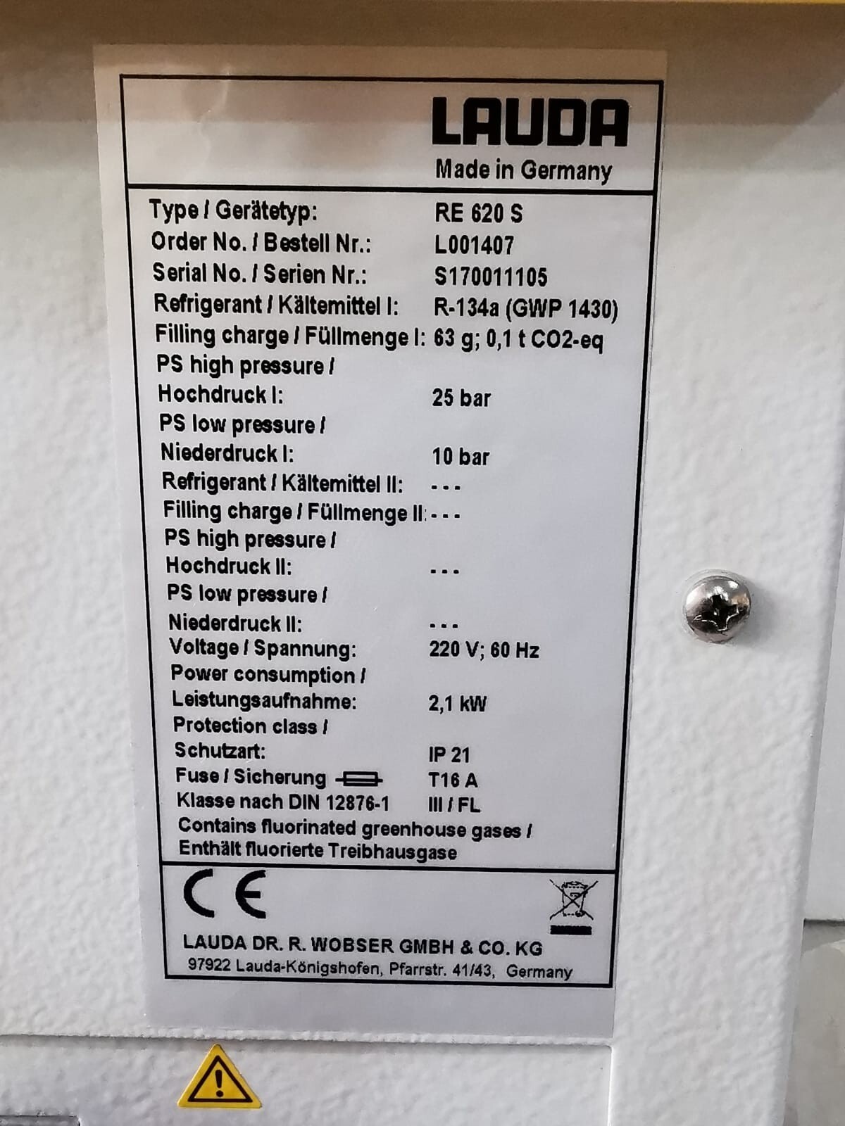 LAUDA Not Specified LAUDA ECO RE 620 / RE 620 S WATER BATH CIRCULATOR w/ Eco Silver Control Head 8