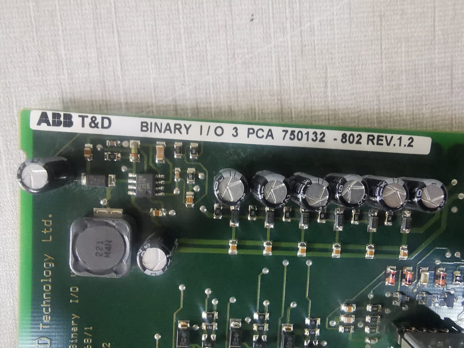ABB BINARY I/O 3 PCA 750132-802 REV.1.2 ABB BINARY I/O 3 PCA 750132-802 REV.1.2 PCB Board for REF542Plus Base Unit 3