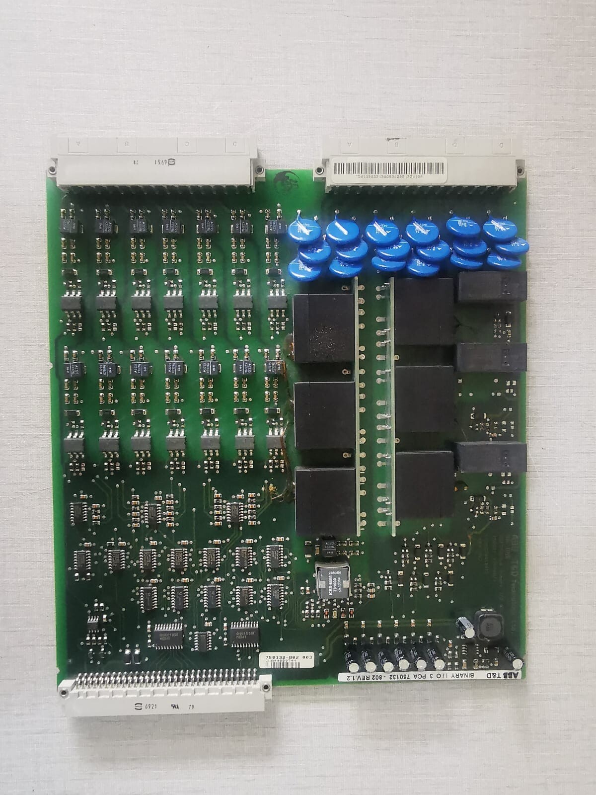 ABB BINARY I/O 3 PCA 750132-802 REV.1.2 PCB Board for REF542Plus Base Unit