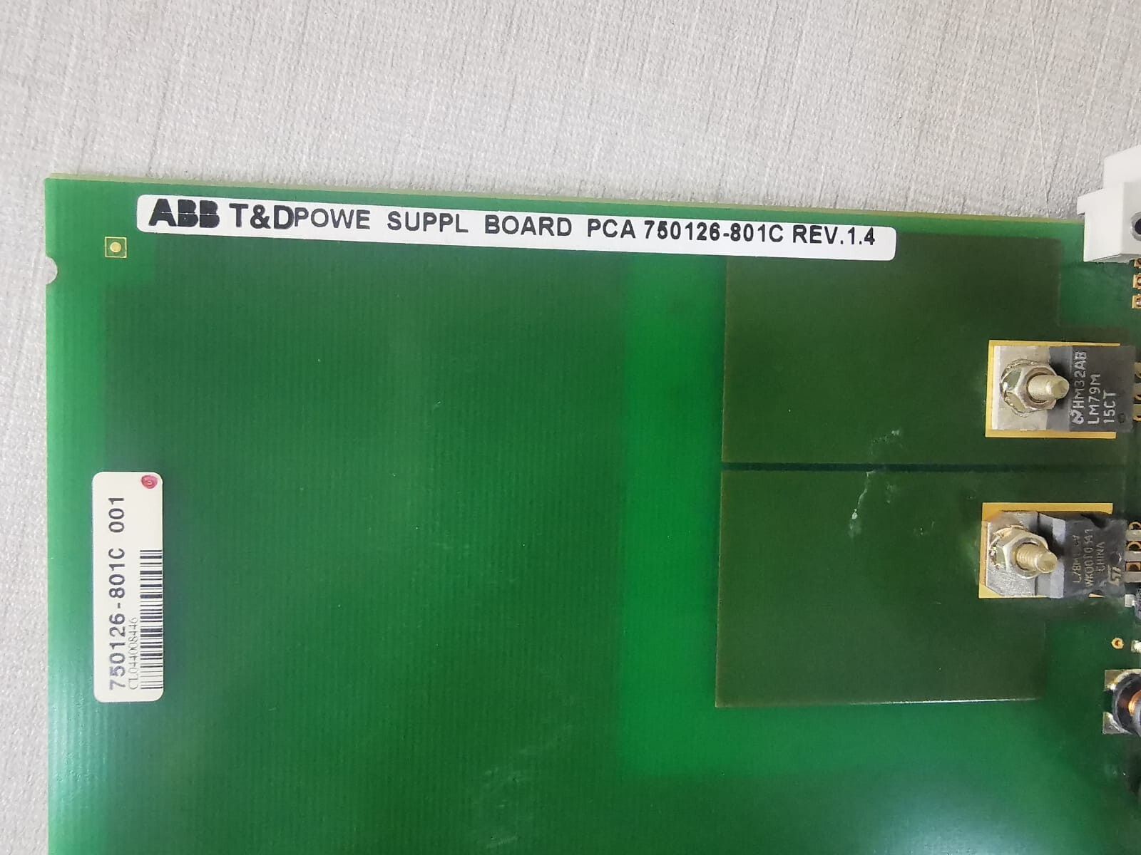 ABB 750126-801C ABB POWER SUPPLY BOARD 750126-801C REV 1.4 PCB Board for REF542plus Base Unit 2