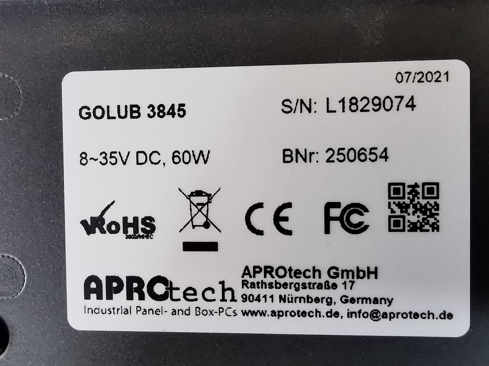 Aprotech GOLUB 3845 Aprotech GOLUB 3845 Power Supply Module 3