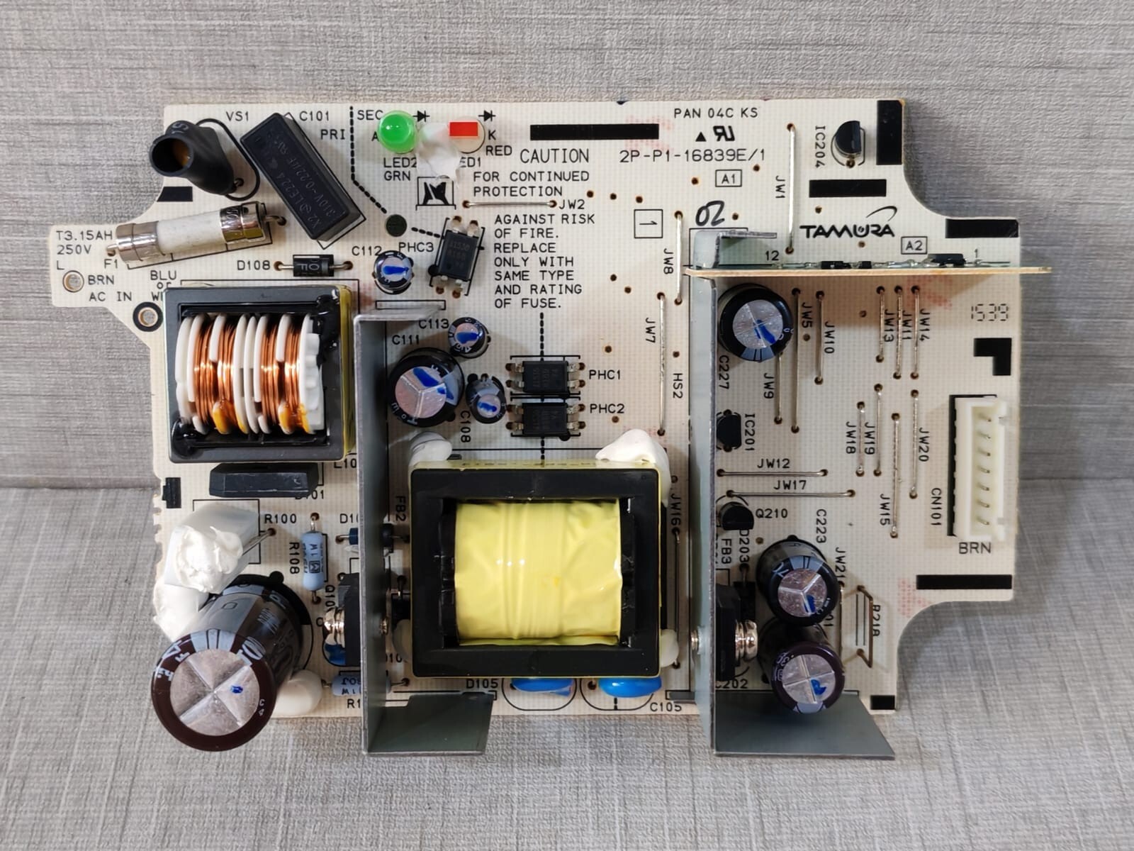 TAMURA 2P-P1-16839E/1 POWER SUPPLY PCB CARD