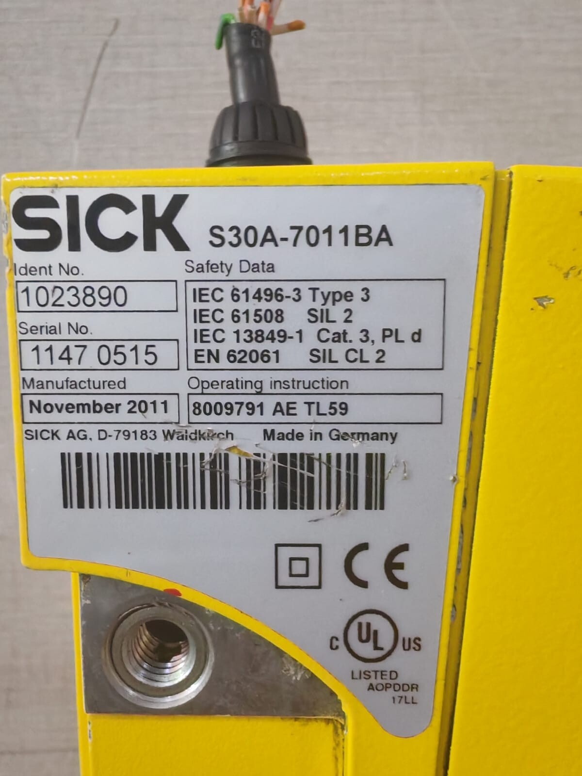 SICK 1023890 SICK S30A-7011BA SAFETY LASER SCANNER 1023890 7