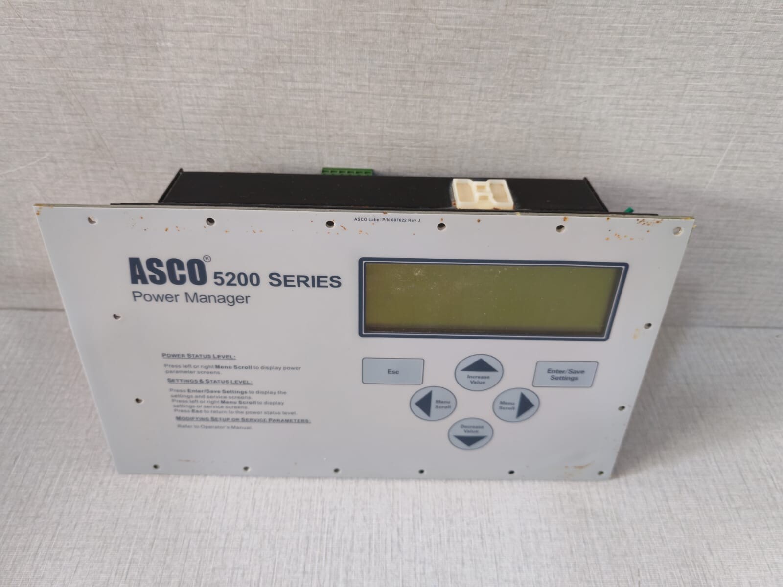 ASCO ASCO 5220 ASCO 5220 Power Manager xP with Display, 5200 Series -. Check Properly Photos for the Condition. With slightly Dirt insdide LED Screen Display, with Minimal Rusty Parts 3