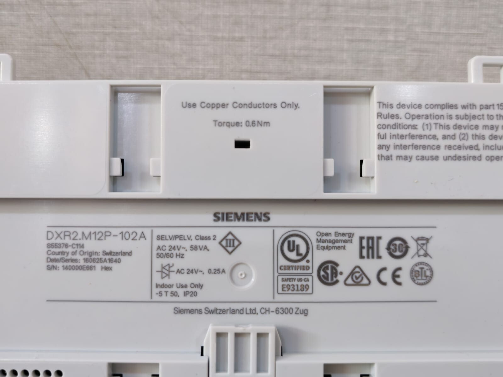 Siemens DXR2.M12P-102A SIEMENS DXR2.M12P-102A COMPACT ROOM AUTOMATION 9