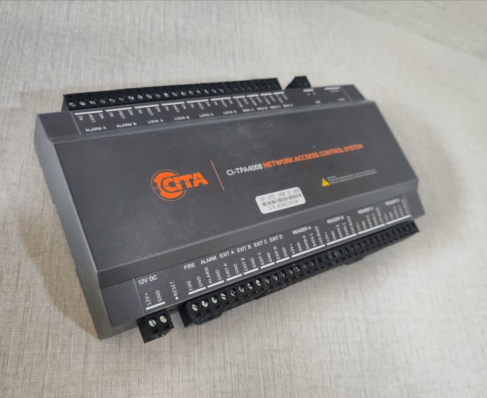 ACCESS IP-192 CITA CI-TPA4008 Network Access Control System IP:192.168.0.168 6