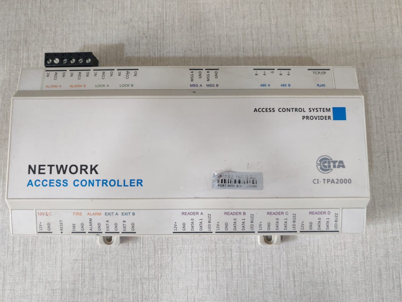 ACCESS PORT-8000 CITA CI-TPA2000 Network Access Controller PORT: 8000 3