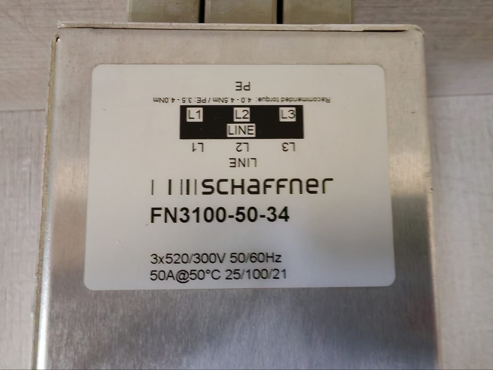 Schaffner FN3100-50-34 SCHAFFNER FN3100-50-34 3-PHASE FILTER 2